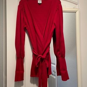 CAbi Red Wrap Cardigan Sweater